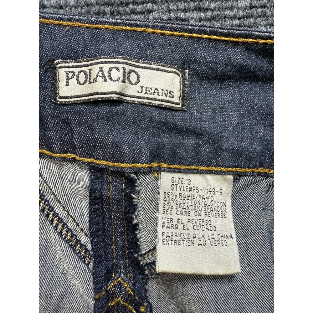 Polacio Jeans Capri Pants Women Size 13 Blue Good Embroidered Cuffed - Picture 2 of 8